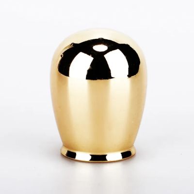 Factory custom logo mideast style gold irregular cylinder shape new zamac lid cover zinc alloy bottle cap for perfume