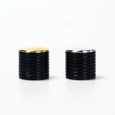 2023 Hot plastic ABS splice metal aluminum perfume bottle cap Factory black mideast style cylinder perfume lid