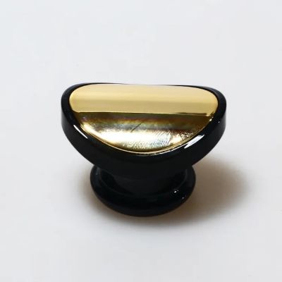 Manufacturer Supply Luxury Golden Black Metallic texture Plastic ABS perfume cap Free Sample irregular shape perfume bottle lid