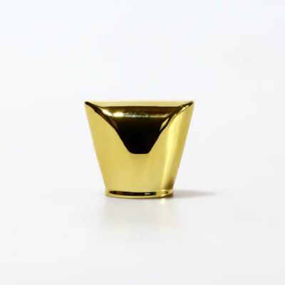 2023 Global bestseller glossy 15mm perfume bottle plastic ABS golden perfume bottle cap Metallic texture perfume lids