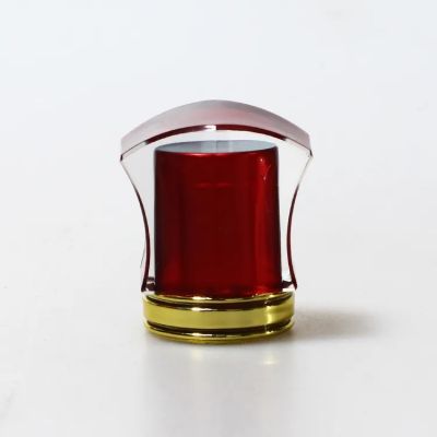 chinese factory customized 15mm abs perfume cap fancy design perfume bottle with transparent with red Plastic cap