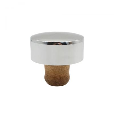Custom T-shaped gold, silver, blue and red plastic wine caps with synthetic corks are made in China