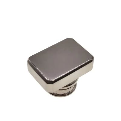 Hot Sale Zamac Square Electroplated Silver With Plastic Inner Plug Custom Parfum Metal Caps Zinc Alloy Perfume Bottle Cap