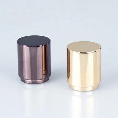 Round shaped gold zamac cap for custom perfume bottle cap with several colors