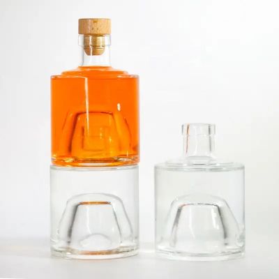 500ml Clear Round Liquor Whisky Spirits Vodka Gin Rum Brandy Glass Bottle Wholesale