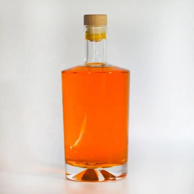 Wholesale 50ml 200ml 375ml 500ml 700ml 750ml Clear Empty Rum Whisky Spirits Gin Vodka Glass Liquor Bottle with Cork