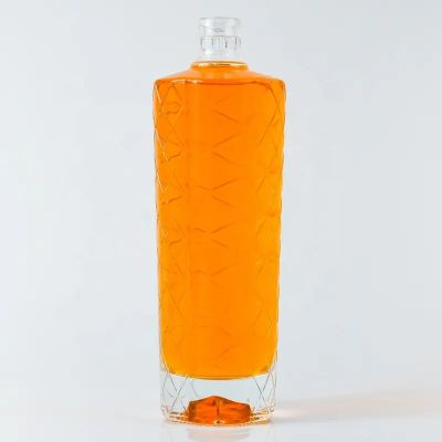 Heavy Bottom Bespoke Shape Vodka Spirit Glass Bottle Whiskey Tequila Can Be Customized With Cork