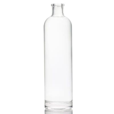 wholesale 500ml 700ml 750ml 1 liter round bottles glass empty gin vodka whisky glass liquor bottle gin glass bottle with lid