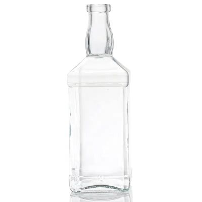 Clear Super Flint 500ml 700ml Square Glass Whiskey Bottle Dry Gin Vodka Wine Glass Bottle For Sale
