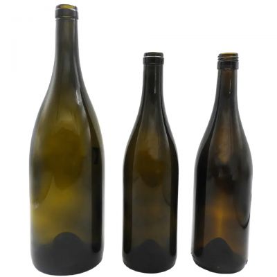 Heavy Custom Labels Empty Green Glass Wine Bottle 1500ml Spirits Bottles