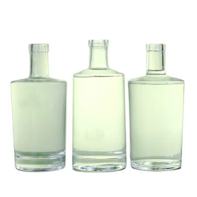 Custom clear round shape 375ml 500ml 750ml flint glass wine vodka bottle suppliers botella de vidrio