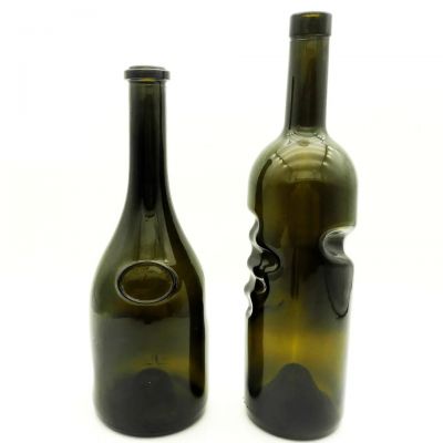 Custom Label 750 ml Angel Hand Glass Bottle 750ml Empty Burgundy Wine Bottle