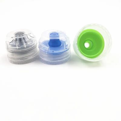 Hot Sale 28mm 30mm 38mm Food Grade PP Plastic hinged flip top dispensing cap with silicone valve
