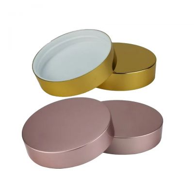 58/400 58mm 58400 gold lid cap rose gold metal aluminum plastic jar lid with Foam Liner