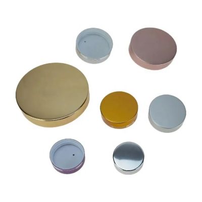 Wholesale 38/400 45/400 53/400 63/400 70/400 89/400 Gold Color 89mm Metal metal screw cap Jar Lid with PE liner
