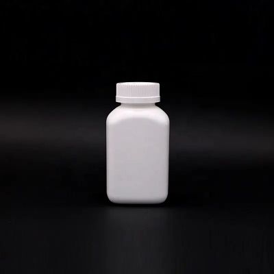 white HDPE plastic healthcare products bottle 200ml square hot selling capsule pills bottle with screw cap