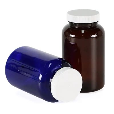 amber reasonable price plastic gelatin capsule bottle vitamin calcium pills tablet bottle with screw cap