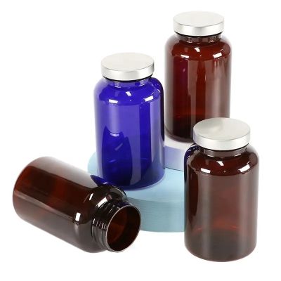 empty plastic capsule bottles food grade pills tablets bottle 400ml customized healthcare packaging with tinplate cap