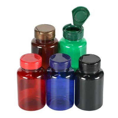 plastic pill bottles150ml pet capsule tablets jars customized vitamin calcium containers with cover