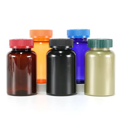 250cc 250ml 8oz Open mouth plastic health care products container medical pill bottle with lid