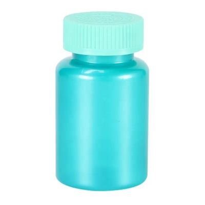 120ml sky blue pet plastic vitamin bottle with screw cap screen printing empty capsule bottles for healthcare