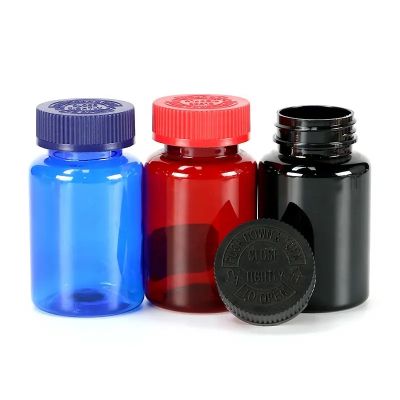 red blue 120ml tablet capsule container pill vitamin pet plastic jar customized packaging storage