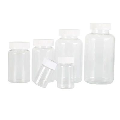 Custom Empty Pet Plastic Transparent Medicine Pharmaceutical Pill Packaging Bottle With Child Proof Resistant Screw Cap