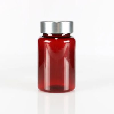 60ml 75ml 80ml 100ml Plastic Pet red Empty Seal Bottles Solid Powder Medicine Pill Vial Packing Bottle
