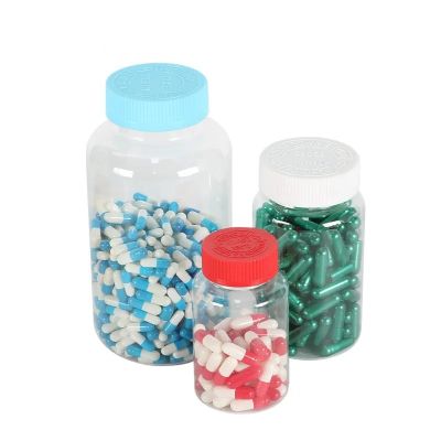 Custom Pet Transparent Clear Pills Premium Medicine Plastic Capsule Bottle With Child Proof Resistant Screw Cap