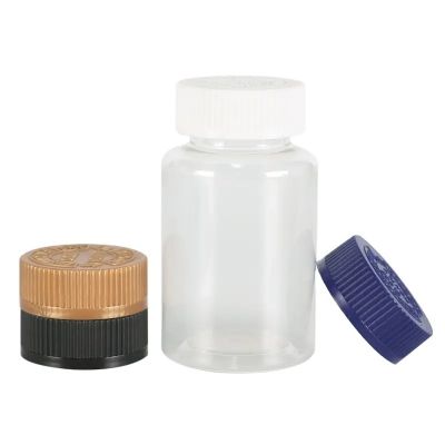 Wholesale Powder Jar 150ml Clear Width Mouth Glass Tablet Container Pill Packer Bottle With Child Resistant Screw Cap