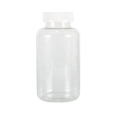 Customized Empty Plastic Capsule Bottle Pill Plastic Bottle With Sky Blue Flat Cap Packaging Bottle For Vitamin Pills