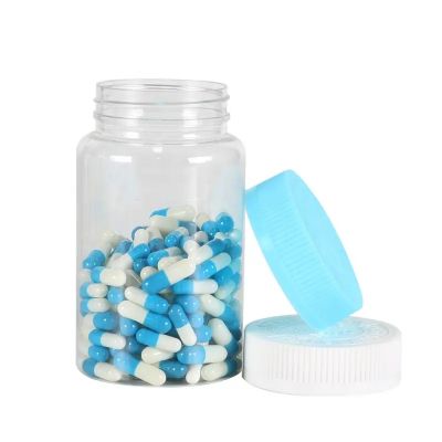 In Stock Plastic Pills Bottle 250ml Transparent Empty Solid Powder Bottles Pill Capsule Vial With CRC Cap