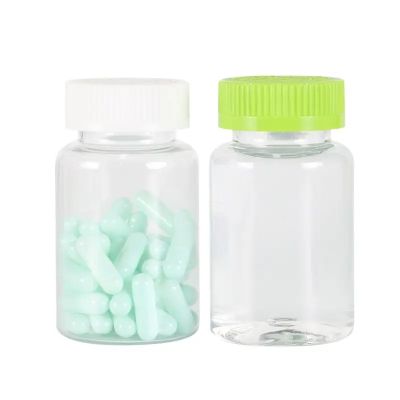 Competitive Price Pill Gummy Candy Bottle 120ml Transparent Healthcare Container Empty Round Capsules Bottle With White Lid