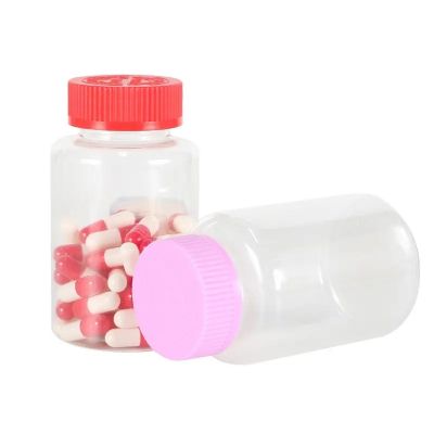 Wholesale 175ml Transparent Empty Storage Cosmetic Pet Plastic Capsule Vitamin Bottles With Child Resistant Screw Cap