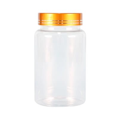 Factory Wholesale Transparent 250ml Dietary Supplement Soft Capsule Plastic Pet Bottles With Metal Cap
