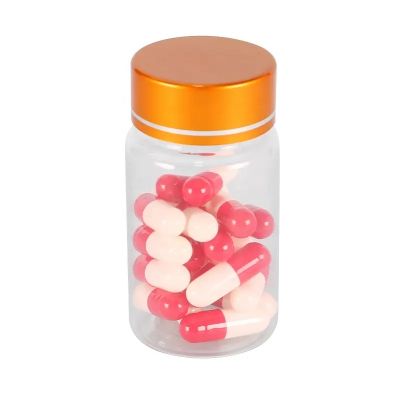 Custom 60ml Transparent Empty Pet Plastic Pharmaceutical Pill Capsule Vitamin Bottles With Metal Cap
