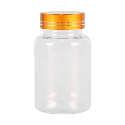 120ml PET plastic capsule bottle custom biodegradable packaging tablet vitamin supplement container with metallic lid