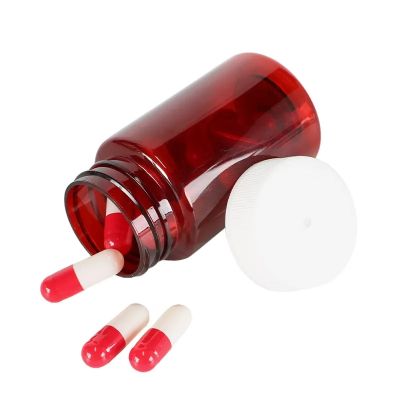 Custom 120ml 150ml medicine pill bottles red green plastic pet Capsule medicine plastic bottle with screw cap