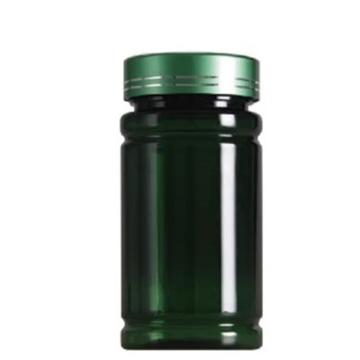 high quality150ml green pharmaceutical plastic empty medicine capsule bottle pills bottle with colorful caps