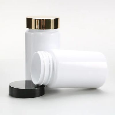 Custom 100cc 150cc Hdpe Plastic Pharmacy Healthy White Vitamins Supplement Capsule Pill Bottles With Screw Cap