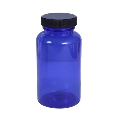 120ml 150ml 200ml Blue Plastic Pill Bottle Empty For Drug Capsule Vitamin Supplement Bottle With Screw Cap