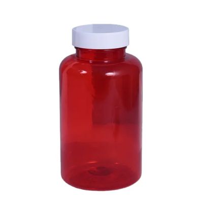 Wholesale Empty Pet Capsule Bottles Clear Red Custom Frosted Pill Bottle With Screw Cap