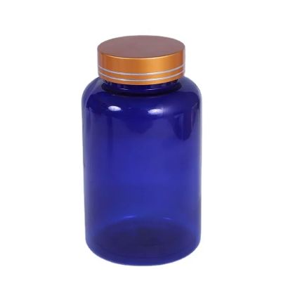 Pet Wholesale Custom Blue Capsule Pill Capsules Packing Bottles Plastic Bottles With Aluminium Cap