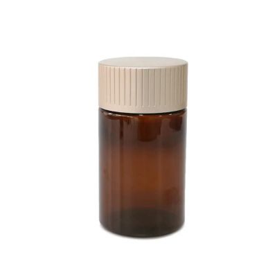 Reasonable price 150ml amber pet plastic capsule bottles healthcare supplement containers with metallic screw cap