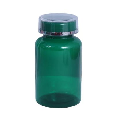 100ml 150ml 200ml Green Pet Plastic Pill Capsule Medicine Container Vitamin Pharmaceutical Bottle With Double Cap