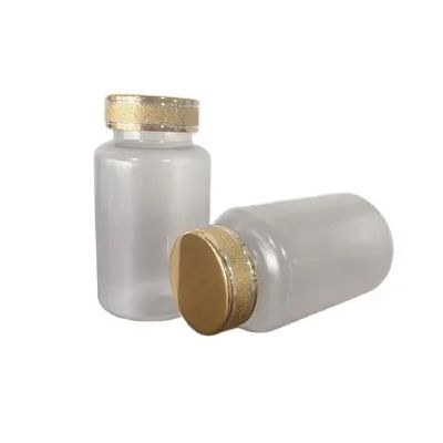 Custom 120ml 150ml 200ml 250ml Transparent Pill Capsule Plastic Pet Bottle For Healthy Supplement With Metal Screw Cap