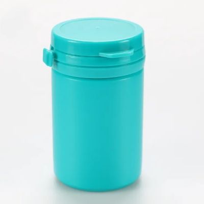 Custom Empty Pet Hdpe Plastic Blue Container Bottle Vitamin Capsule Bottle With Pulling Off Cap