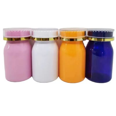 Custom Pink Purple 100ml 150ml 200ml Pet Plastic Bottle Packaging With Children Proof Cap For Health Products