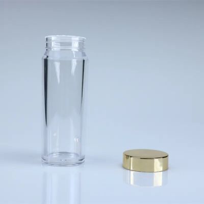 Wholesale Transparent Straight Side Cylinder Voss Glass Water Bottle Mineral Water Glass Bottle With Metal Cap