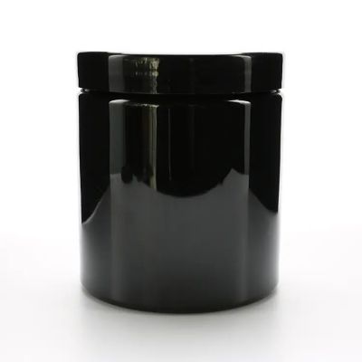 Cosmetic Food Packaging 100ml 200ml 250ml 300ml 500ml Black Pet Plastic Cream Jar With Black Lid